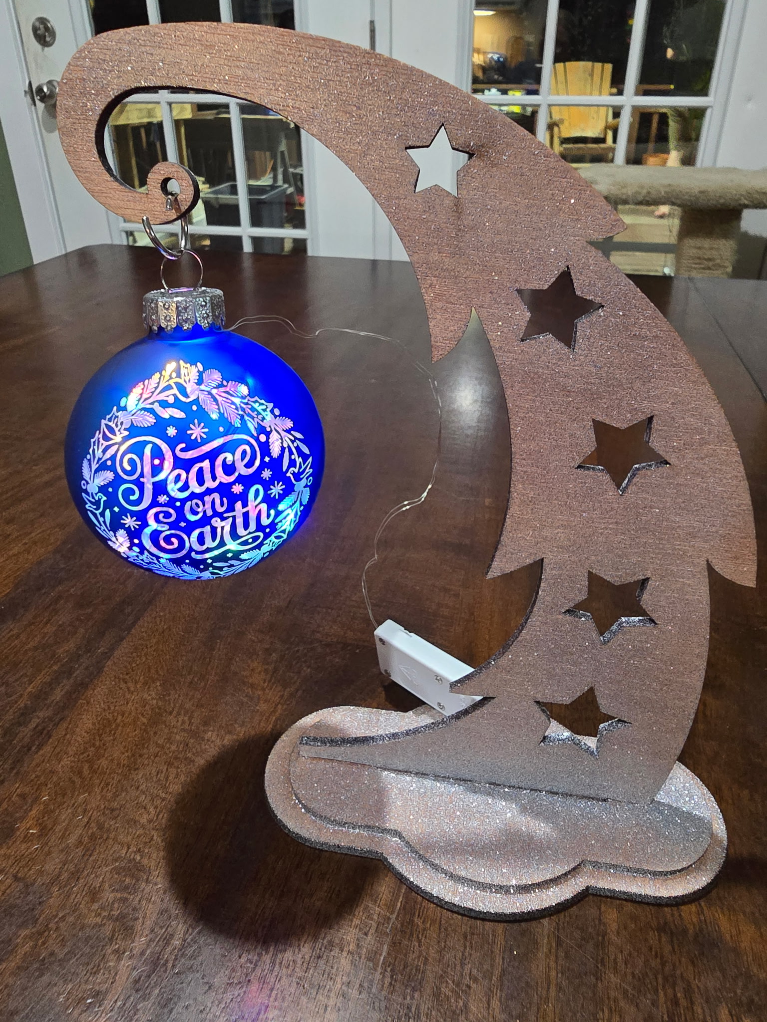 Blue personalized Christmas ornament