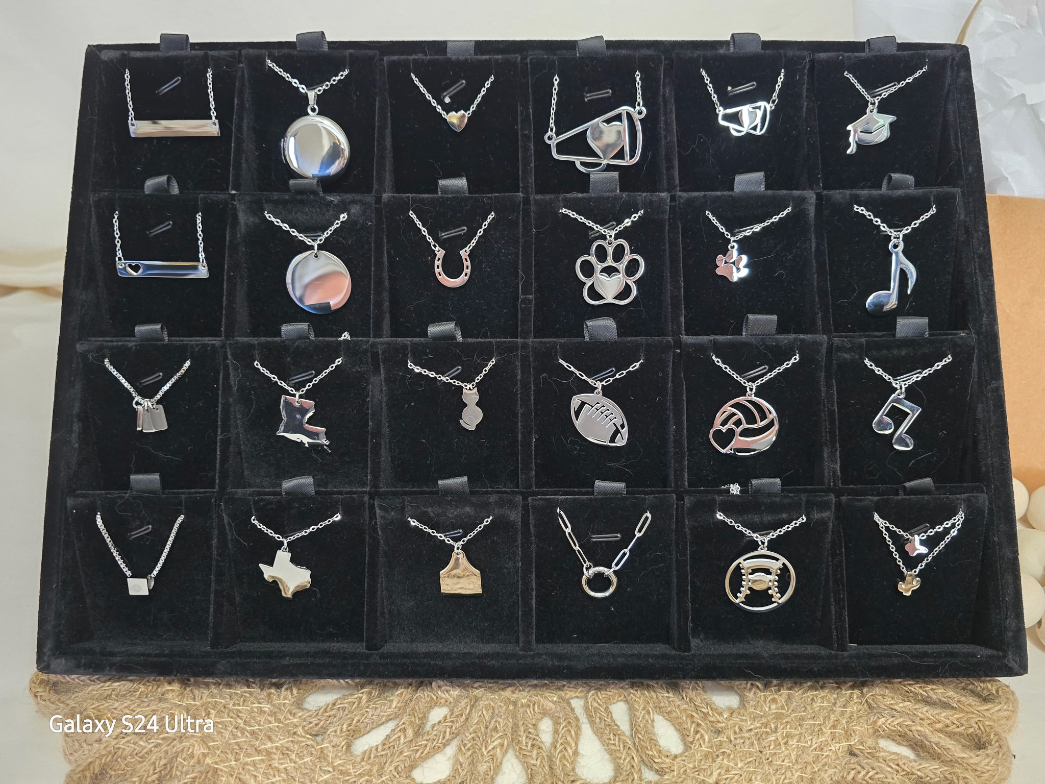 Silver-toned custom jewelry collection