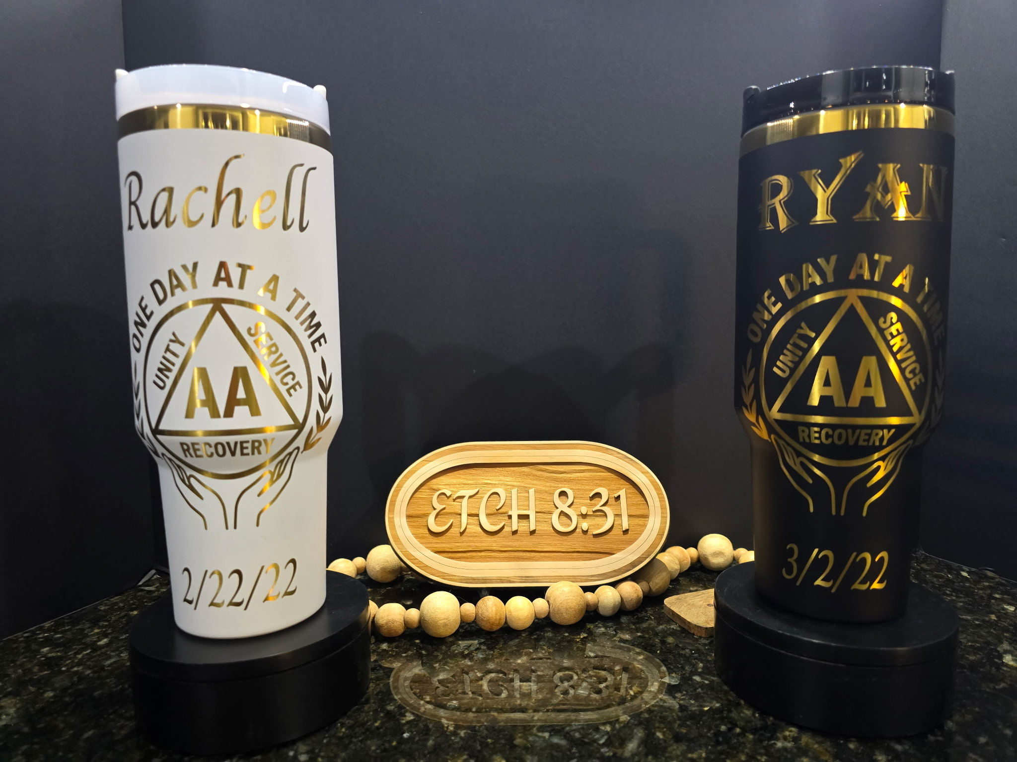 Personalized recovery tumblers
