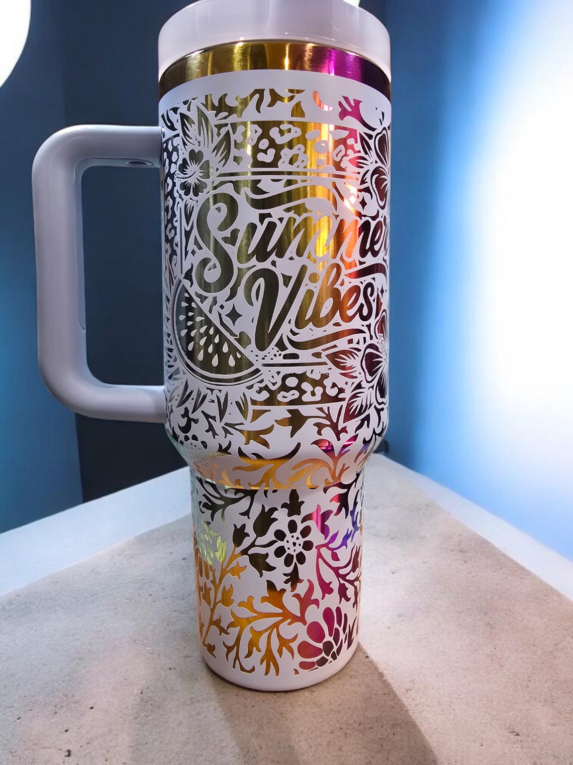Summer Vibes engraved tumbler